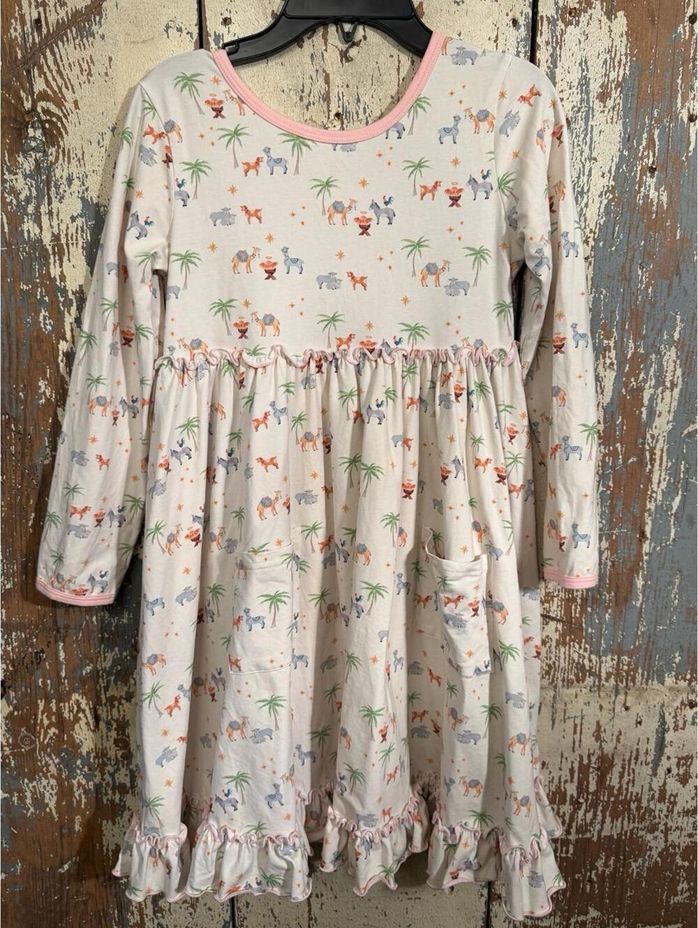 Serendipity by Shrimp & Grits Girls long sleeve dress, xxl, Christmas theme